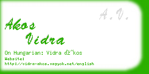 akos vidra business card